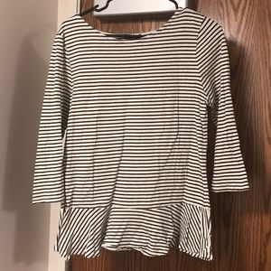 striped Gap peplum long sleeve